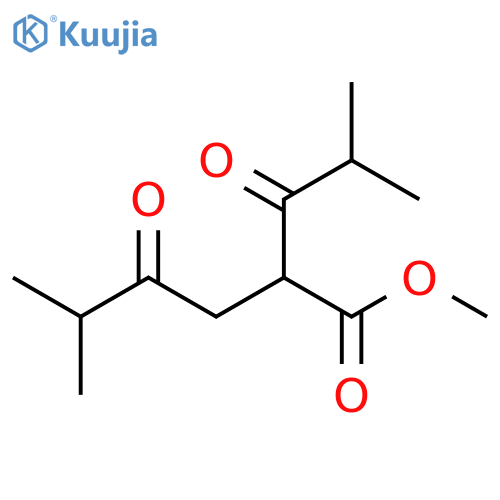 Hexanoic acid, 5-methyl-2-(2-methyl-1-oxopropyl)-4-oxo-, methyl ester structure