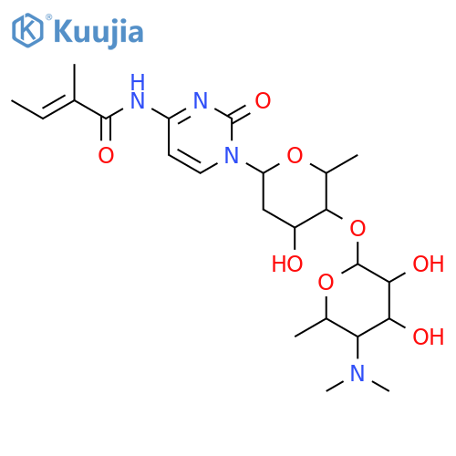 2-Butenamide,N-[1-[2,6-dideoxy-4-O-[4,6-dideoxy-4-(dimethylamino)-a-D-glucopyranosyl]-b-D-arabino-hexopyranosyl]-1,2-dihydro-2-oxo-4-pyrimidinyl]-2-methyl-,(2E)- (9CI) structure