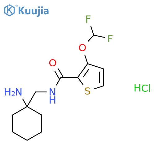 N-[(1-Aminocyclohexyl)methyl]-3-(difluoromethoxy)thiophene-2-carboxamide;hydrochloride structure