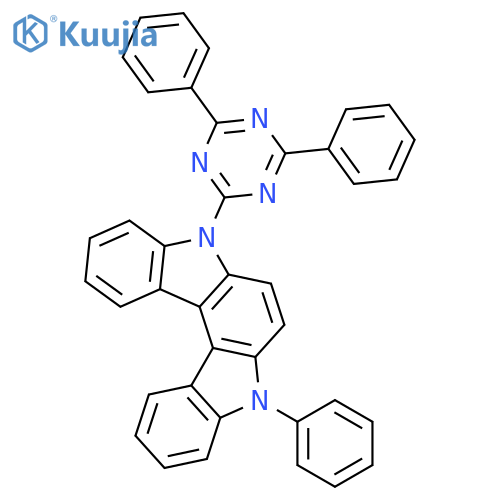 Indolo[2,3-c]carbazole, 5-(4,6-diphenyl-1,3,5-triazin-2-yl)-5,8-dihydro-8-phenyl- structure