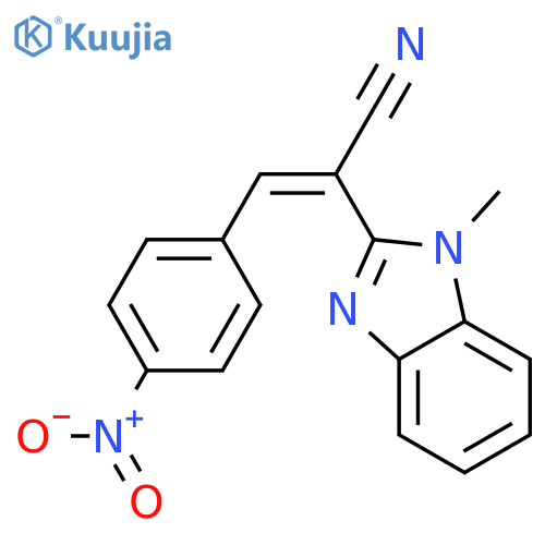 (2E)-2-(1-methyl-1H-1,3-benzodiazol-2-yl)-3-(4-nitrophenyl)prop-2-enenitrile structure