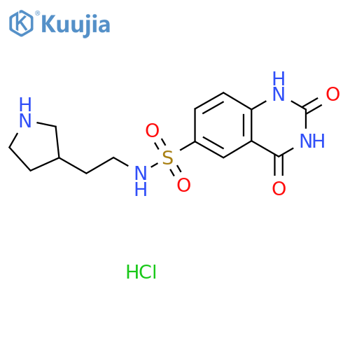 2,4-Dioxo-N-(2-pyrrolidin-3-ylethyl)-1H-quinazoline-6-sulfonamide;hydrochloride structure