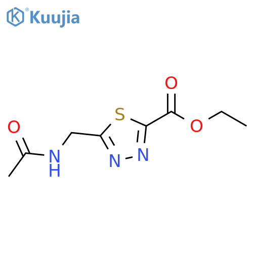 1,3,4-Thiadiazole-2-carboxylic acid, 5-[(acetylamino)methyl]-, ethyl ester structure