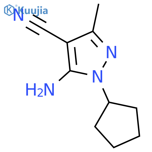 1H-Pyrazole-4-carbonitrile, 5-amino-1-cyclopentyl-3-methyl- structure