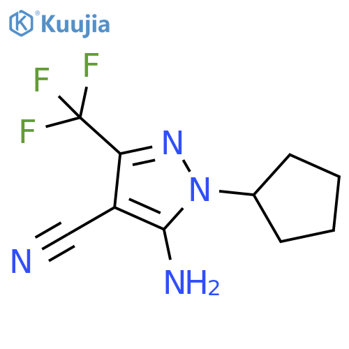 1H-Pyrazole-4-carbonitrile, 5-amino-1-cyclopentyl-3-(trifluoromethyl)- structure
