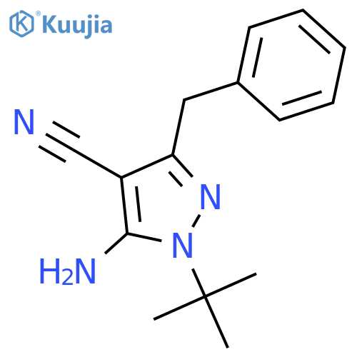 5-Amino-1-tert-butyl-3-phenylmethyl-4-cyanopyrazole structure