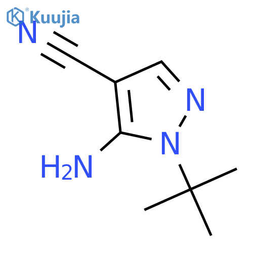 5-amino-1-tert-butyl-pyrazole-4-carbonitrile structure