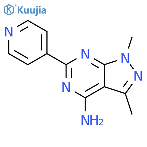 1H-Pyrazolo[3,4-d]pyrimidin-4-amine, 1,3-dimethyl-6-(4-pyridinyl)- structure