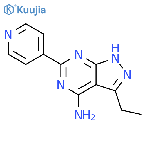 1H-Pyrazolo[3,4-d]pyrimidin-4-amine, 3-ethyl-6-(4-pyridinyl)- structure