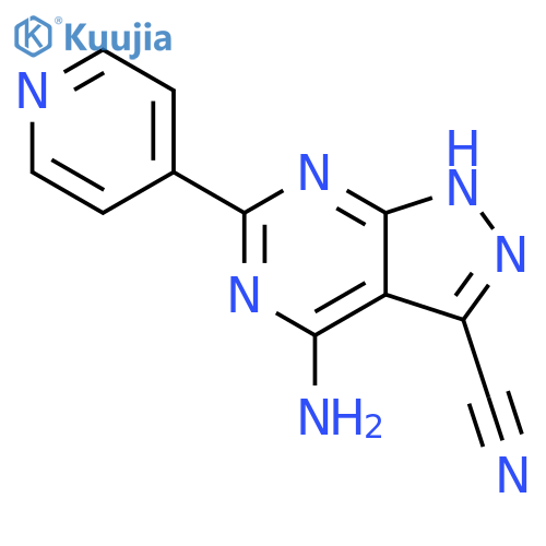 1H-Pyrazolo[3,4-d]pyrimidine-3-carbonitrile, 4-amino-6-(4-pyridinyl)- structure