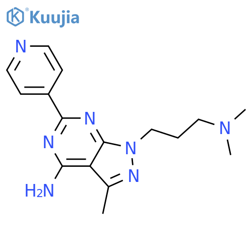 1H-Pyrazolo[3,4-d]pyrimidine-1-propanamine,4-amino-N,N,3-trimethyl-6-(4-pyridinyl)- structure
