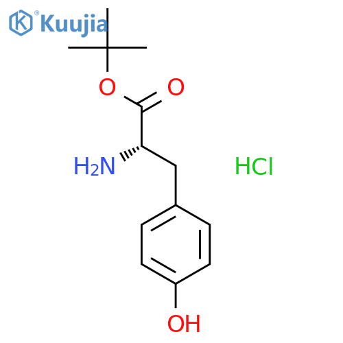 tert-butyl (2S)-2-amino-3-(4-hydroxyphenyl)propanoate hydrochloride structure