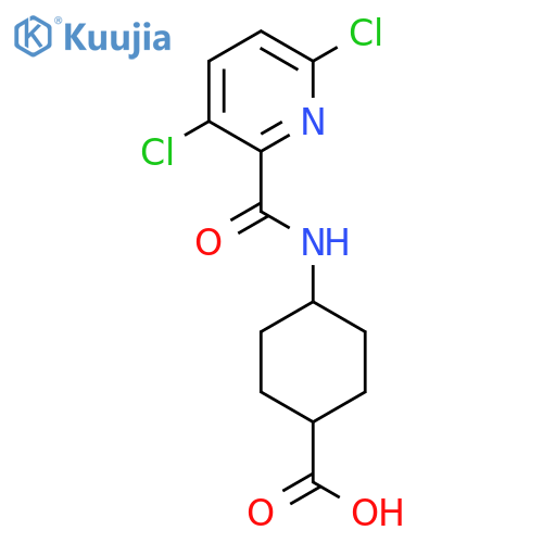 4-(3,6-dichloropyridine-2-amido)cyclohexane-1-carboxylic acid structure