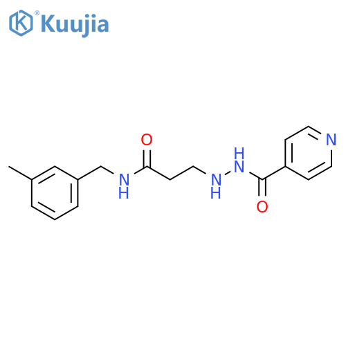 4-Pyridinecarboxylicacid, 2-[3-[[(3-methylphenyl)methyl]amino]-3-oxopropyl]hydrazide structure