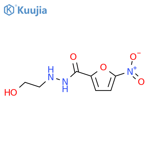 2-Furancarboxylic acid,5-nitro-, 2-(2-hydroxyethyl)hydrazide structure
