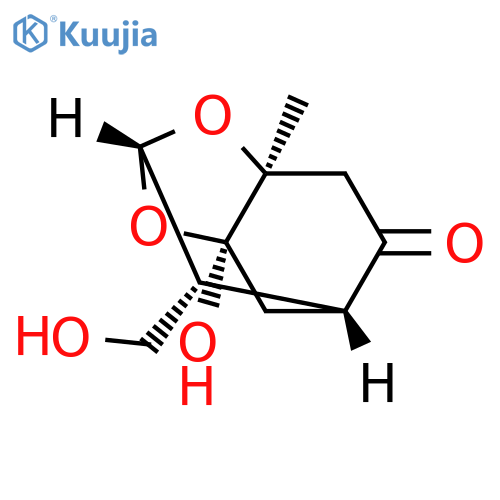 2,5-Methano-1,3-benzodioxol-6(3aH)-one,tetrahydro-3a-hydroxy-8-(hydroxymethyl)-7a-methyl-, (2S,3aR,5R,7aS,8R)- structure