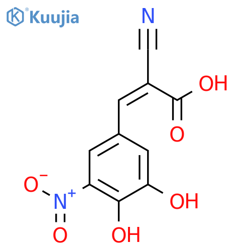 2-cyano-3-(3,4-dihydroxy-5-nitrophenyl)prop-2-enoic acid structure