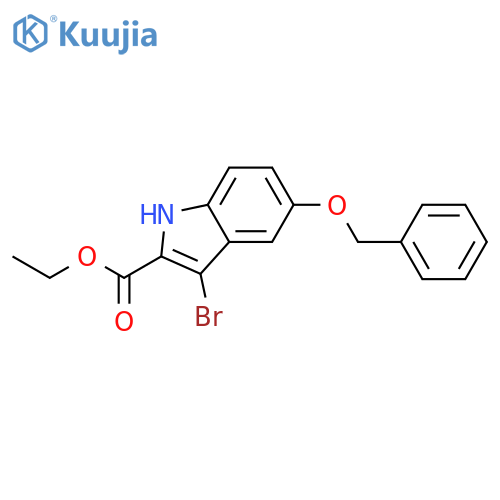 1H-Indole-2-carboxylic acid, 3-bromo-5-(phenylmethoxy)-, ethyl ester structure