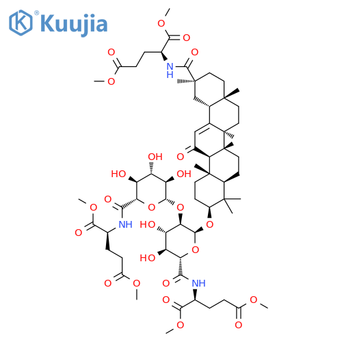 L-Glutamic acid, N-[(3b,20b)-3-[[N-[4-methoxy-1-(methoxycarbonyl)-4-oxobutyl]-2-O-[N-[4-methoxy-1-(methoxycarbonyl)-4-oxobutyl]-b-D-glucopyranuronamidosyl]-a-D-glucopyranuronamidosyl]oxy]-11,29-dioxoolean-12-en-29-yl]-,dimethyl ester, [S-(R*,R*)]- (9CI) structure