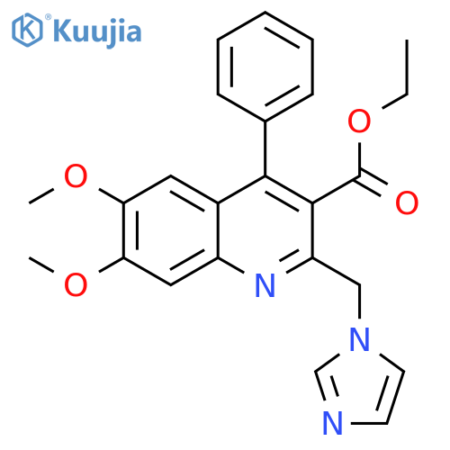 3-Quinolinecarboxylic acid,2-(1H-imidazol-1-ylmethyl)-6,7-dimethoxy-4-phenyl-, ethyl ester structure
