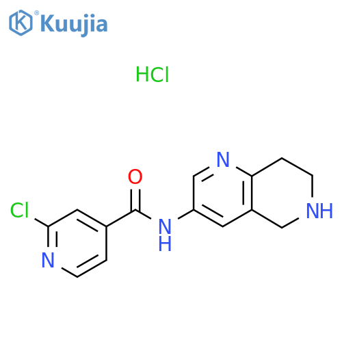 2-chloro-N-(5,6,7,8-tetrahydro-1,6-naphthyridin-3-yl)pyridine-4-carboxamide hydrochloride structure