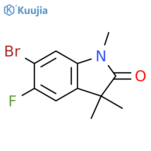 6-bromo-5-fluoro-1,3,3-trimethyl-2,3-dihydro-1H-indol-2-one structure