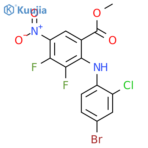 methyl 2-[(4-bromo-2-chlorophenyl)amino]-3,4-difluoro-5-nitrobenzoate structure