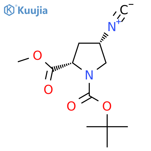 (2S,4S)-1-(tert-butoxy)carbonyl-4-isocyano-2-(methoxycarbonyl)pyrrolidine structure