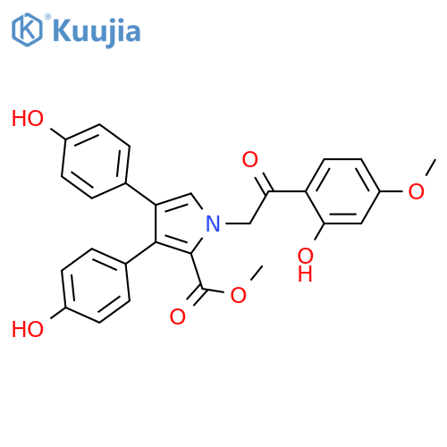 1H-Pyrrole-2-carboxylicacid, 1-[2-(2-hydroxy-4-methoxyphenyl)-2-oxoethyl]-3,4-bis(4-hydroxyphenyl)-,methyl ester structure