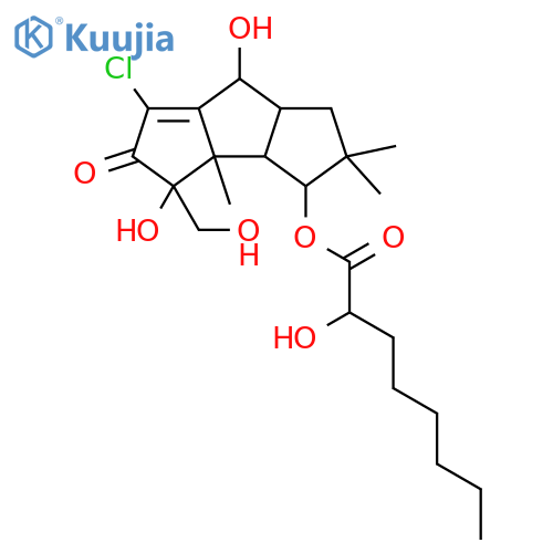 6-Chloro-1,4,8,15-tetrahydroxy-6-hirsuten-5-one; (1α,4β,8β)-form, 1-(2-Hydroxyoctanoyl) structure