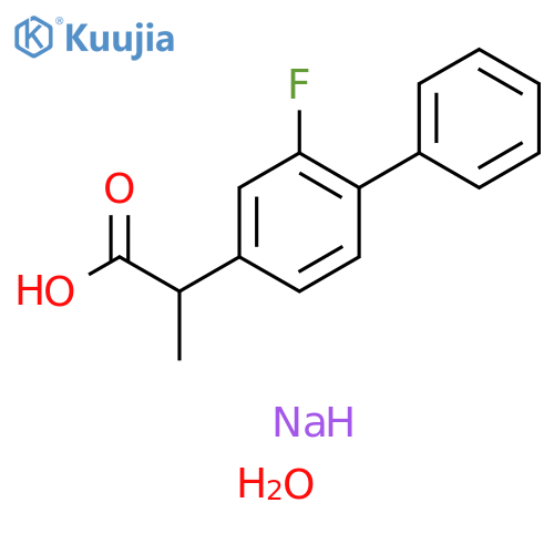 [1,1'-Biphenyl]-4-acetic acid, 2-fluoro-α-methyl-, sodium salt, hydrate (1:1:2) structure