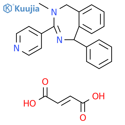 1H-2,4-Benzodiazepine, 4,5-dihydro-4-methyl-1-phenyl-3-(4-pyridinyl)-,(E)-2-butenedioate (1:1) structure