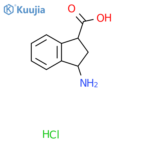 3-amino-2,3-dihydro-1H-indene-1-carboxylic acid hydrochloride structure