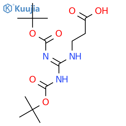 3-[N,N'-bis(tert-butoxycarbonyl)guanidino]propionic acid structure