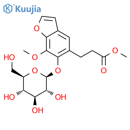 5-Benzofuranpropanoic acid, 6-(b-D-glucopyranosyloxy)-7-methoxy-,methyl ester structure