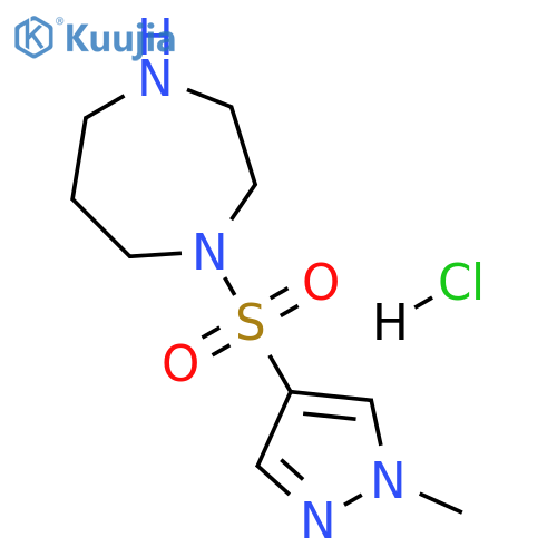 1-[(1-methyl-1H-pyrazol-4-yl)sulfonyl]-1,4-diazepane hydrochloride structure