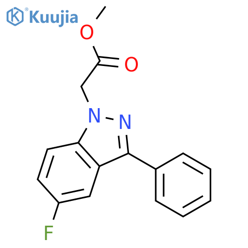 Methyl 2-(5-fluoro-3-phenyl-1H-indazol-1-yl)acetate structure