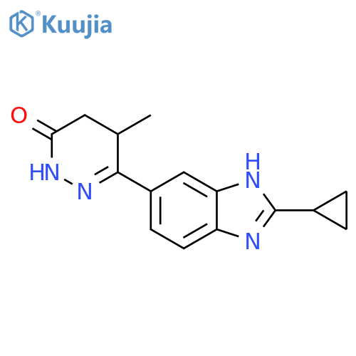 3(2H)-Pyridazinone,6-(2-cyclopropyl-1H-benzimidazol-5-yl)-4,5-dihydro-5-methyl- structure