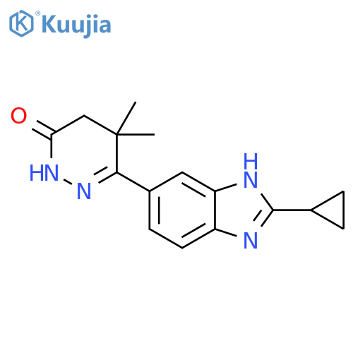 3(2H)-Pyridazinone,6-(2-cyclopropyl-1H-benzimidazol-5-yl)-4,5-dihydro-5,5-dimethyl- structure