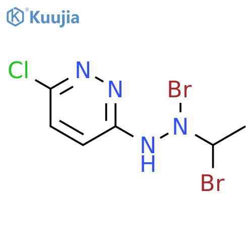 Pyridazine, 3-[2-bromo-2-(1-bromoethyl)hydrazinyl]-6-chloro- structure