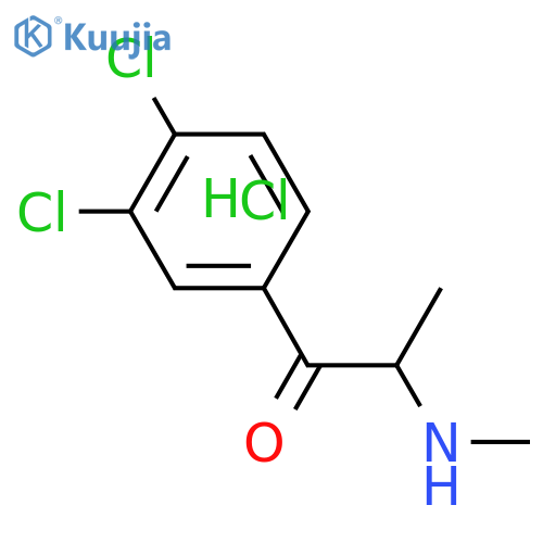 1-(3,4-Dichlorophenyl)-2-(methylamino)-1-propanone hydrochloride (1:1) structure