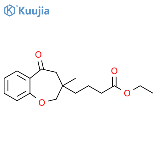 1-Benzoxepin-3-butanoic acid, 2,3,4,5-tetrahydro-3-methyl-5-oxo-, ethylester structure