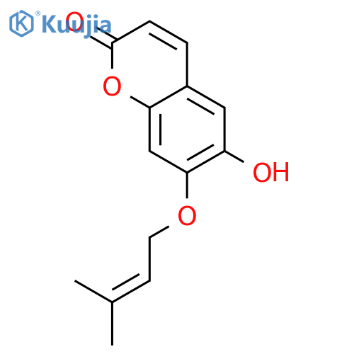 6-hydroxy-7-[(3-methyl-2-buten-1-yl)oxy]-2h-chromen-2-one structure