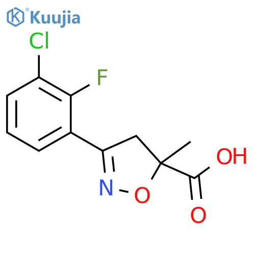 3-(3-chloro-2-fluorophenyl)-5-methyl-4,5-dihydro-1,2-oxazole-5-carboxylic acid structure