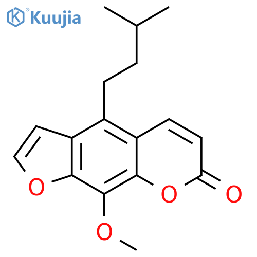 7H-Furo[3,2-g][1]benzopyran-7-one, 9-methoxy-4-(3-methylbutyl)- structure