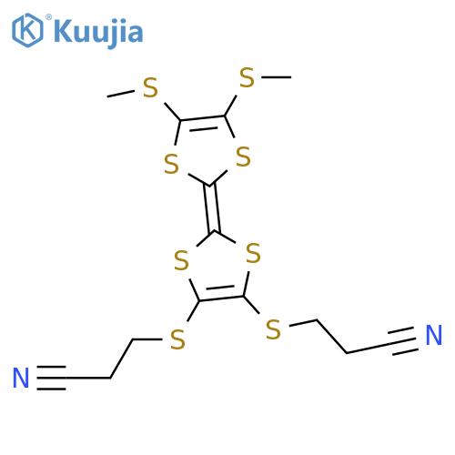 Propanenitrile, 3,3'-[[2-[4,5-bis(methylthio)-1,3-dithiol-2-ylidene]-1,3-dithiole-4,5-diyl]bis(thio)]bis- structure