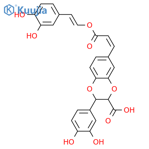 4,7'-Epoxy-3,8'-oxylign-7-ene-3',4',9,9'-tetrol; (7E,7'S,8'R)-form, 9,9'-Dicarboxylic acid, 9-(3,4-dihydroxyphenyl)ethenyl ester(Z-) structure