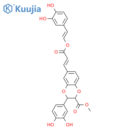 3,7'-Epoxy-4,8'-oxylign-7-ene-3',4',9,9'-tetrol; (7E,7'S,8'R)-form, 9,9'-Dicarboxylic acid, 9-(3,4-dihydroxyphenyl)ethenyl ester(Z-), 9'-Me ester structure