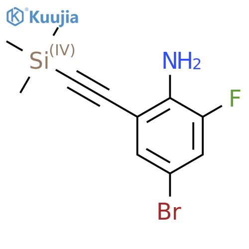 4-Bromo-2-fluoro-6-[2-(trimethylsilyl)ethynyl]aniline structure