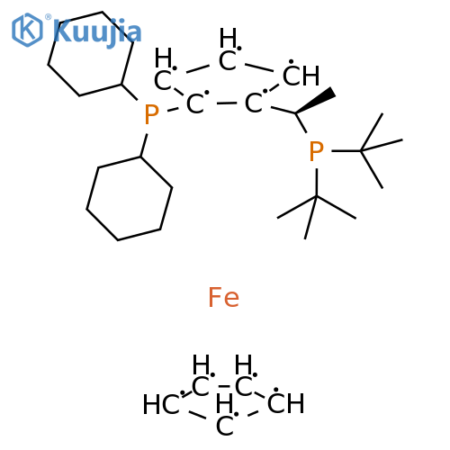 (R)-1-(SP)-2-(Dicyclohexylphosphino)ferrocenylethyldi-tert-butylphosphine structure